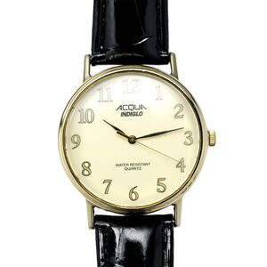 Acqua Indiglo Vintage CR 2016 Water Resistant Quartz Gents Watch Leather Band